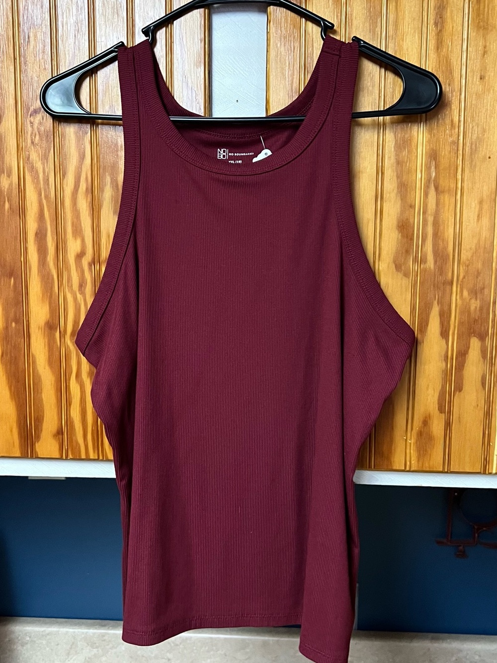 No Boundaries Ribbed Tank Top - Wine size XXL